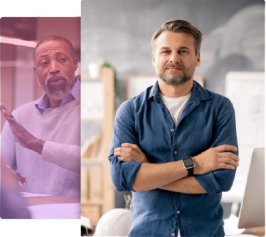 2 men at work, one of whom is explaing something